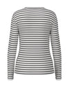 Pieces Ruka Striped Ribbed T-Shirt, Grey