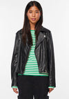 Pieces Susse Leather Biker Jacket, Black