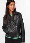 Pieces Susse Leather Biker Jacket, Black