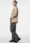 Pieces Bozzy Open Front Loose Blazer, Beige