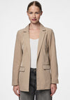 Pieces Bozzy Open Front Loose Blazer, Beige