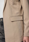 Pieces Bozzy Open Front Loose Blazer, Beige