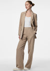Pieces Bozzy Open Front Loose Blazer, Beige