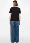 Pieces Cria Short Sleeve V Neck T-Shirt, Black