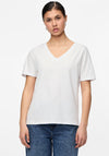 Pieces Cria Short Sleeve V Neck T-Shirt, White
