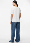 Pieces Cria Short Sleeve V Neck T-Shirt, White