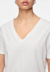 Pieces Cria Short Sleeve V Neck T-Shirt, White
