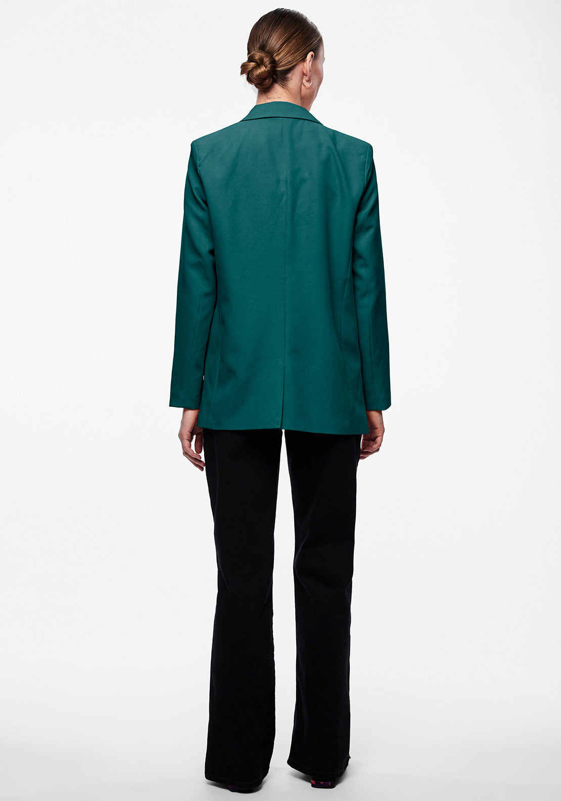 Pieces Bozzy Open Front Loose Blazer, Trekking Green
