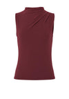 Pieces Madison Draped High Neck Top, Wine
