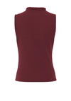 Pieces Madison Draped High Neck Top, Wine