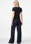 Pieces May Ribbed Fitted T Shirt, Black