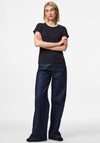 Pieces May Ribbed Fitted T Shirt, Black