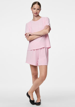 Pieces Anna High Waisted Shorts, Pink