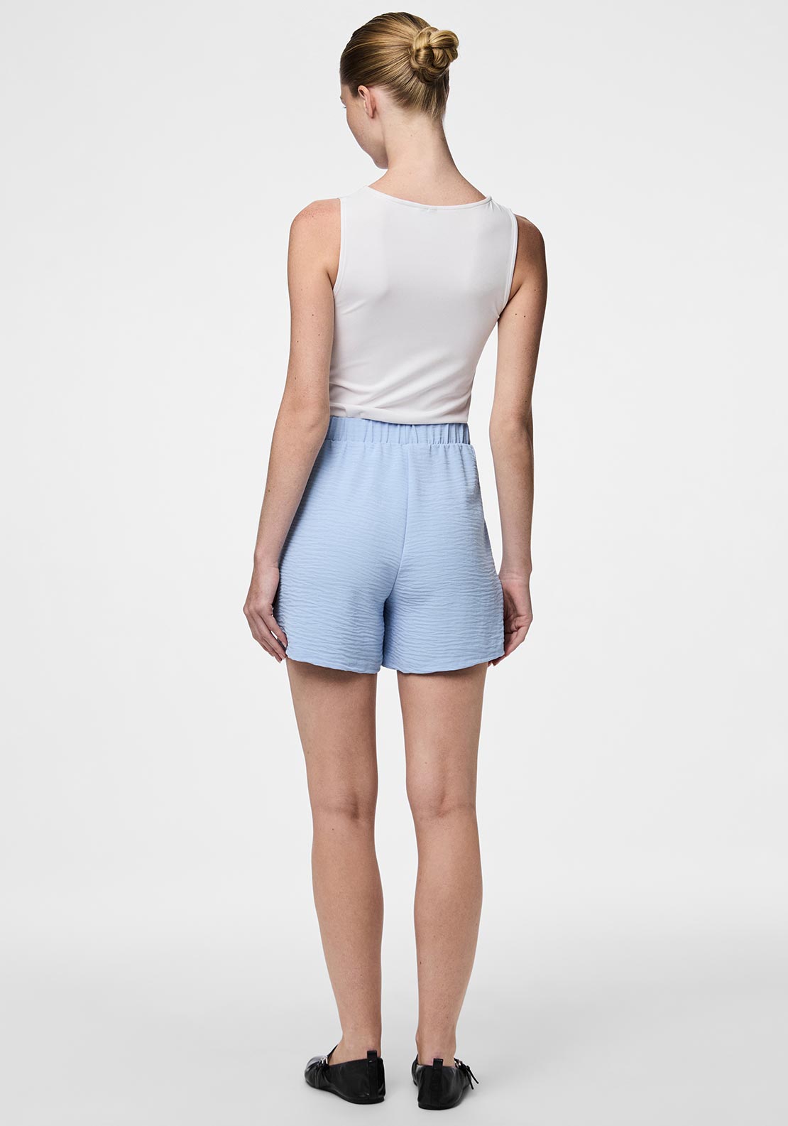 Pieces Anna High Waisted Shorts, Blue
