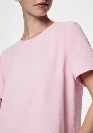 Pieces Anna Short Sleeve Top, Pink