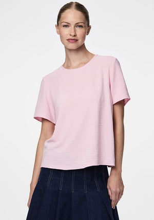 Pieces Anna Short Sleeve Top, Pink