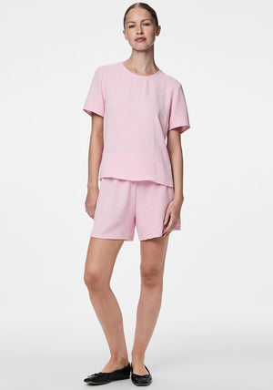 Pieces Anna Short Sleeve Top, Pink