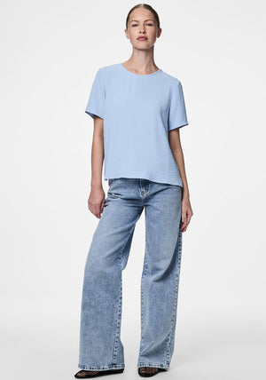 Pieces Anna Short Sleeve Top, Blue