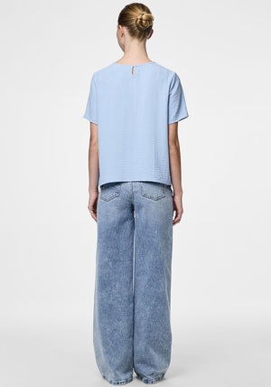 Pieces Anna Short Sleeve Top, Blue