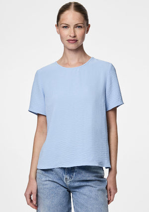 Pieces Anna Short Sleeve Top, Blue
