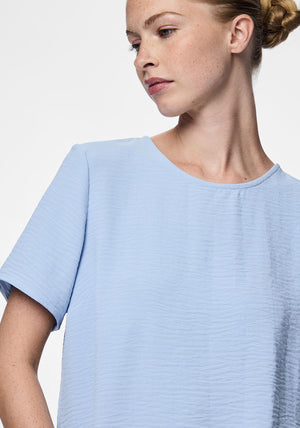 Pieces Anna Short Sleeve Top, Blue