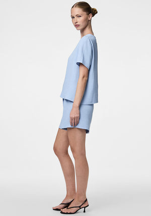 Pieces Anna Short Sleeve Top, Blue