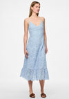 Pieces Vilde Broderie Midi Dress, Blue