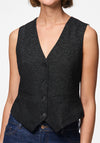 Pieces Bosella Glitter Lurex Waistcoat, Black