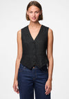 Pieces Bosella Glitter Lurex Waistcoat, Black
