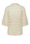 Pieces Aia Crochet Short Sleeve Cardigan, Birch