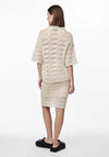 Pieces Aia Crochet Short Sleeve Cardigan, Birch