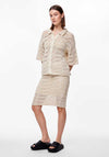 Pieces Aia Crochet Short Sleeve Cardigan, Birch