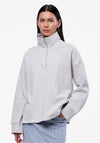 Pieces Mercury Half Zip Sweatshirt, Cloud Dancer