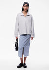Pieces Mercury Half Zip Sweatshirt, Cloud Dancer