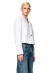 Pieces Koza Cropped Boucle Blazer, Blue Bell