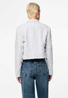 Pieces Koza Cropped Boucle Blazer, Blue Bell