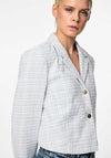 Pieces Koza Cropped Boucle Blazer, Blue Bell