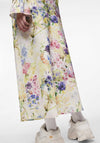 Pieces Mari High Waist Satin Floral Long Skirt, Cloud Dancer