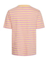 Pieces Ria Striped T-Shirt, Wild Rose & Buff Orange
