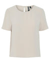 Pieces Anna Short Sleeve Top, Beige