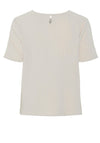Pieces Anna Short Sleeve Top, Beige