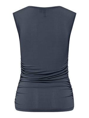 Pieces Madison Ruched Vest Top, Blue