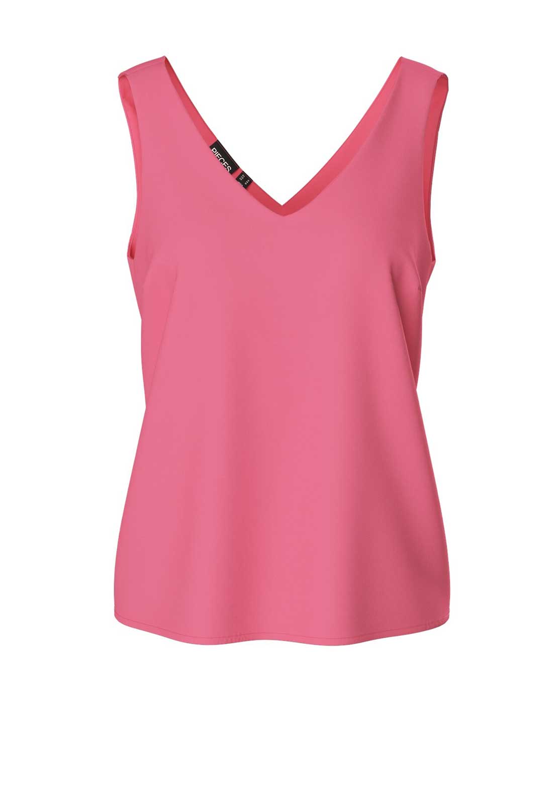 Pieces Franan V Neck Top, Pink Lemonade