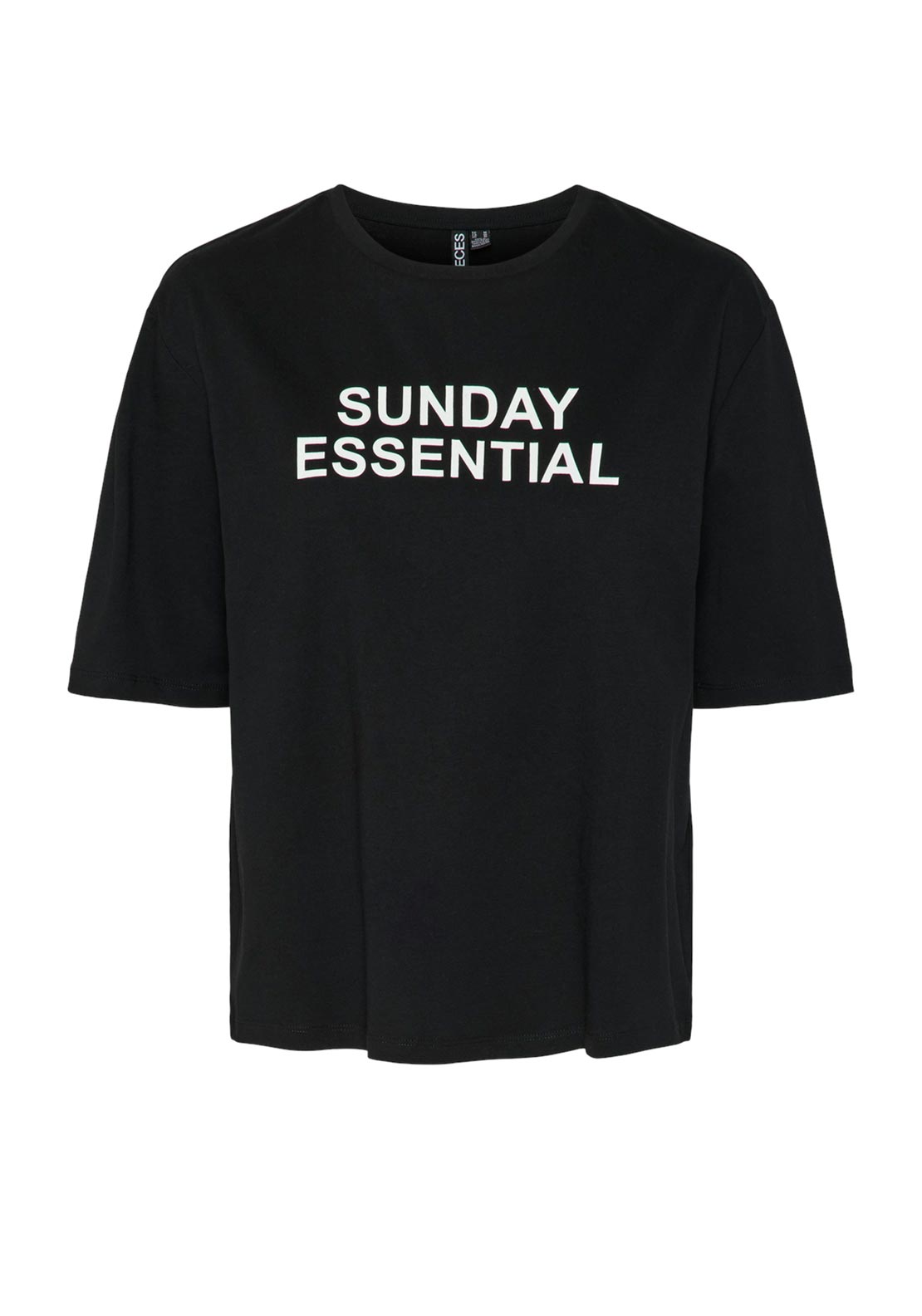 Pieces Ribbi Sunday Essential T Shirt, Black