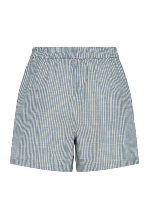 Pieces Apia Striped Linen Blend Shorts, Coronet Blue