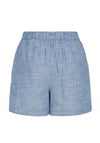 Pieces Apia Striped Linen Blend Shorts, Nautical Blue