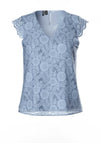 Pieces Colline Lace V Neck Top, Kentucky Blue