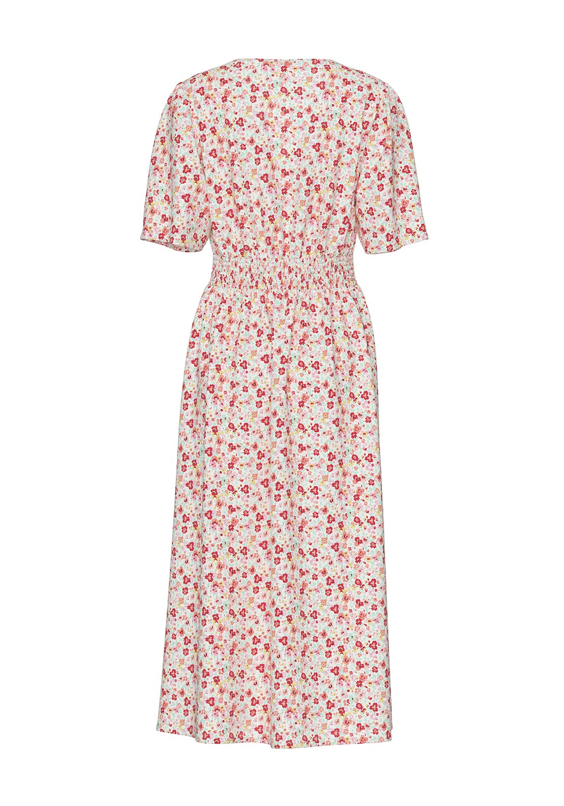 pieces midi dress Pieces Tala Floral Midi Dress, Pink Multi