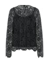 PCOLLINE LS LACE O-NECK TOP WVN NOOS