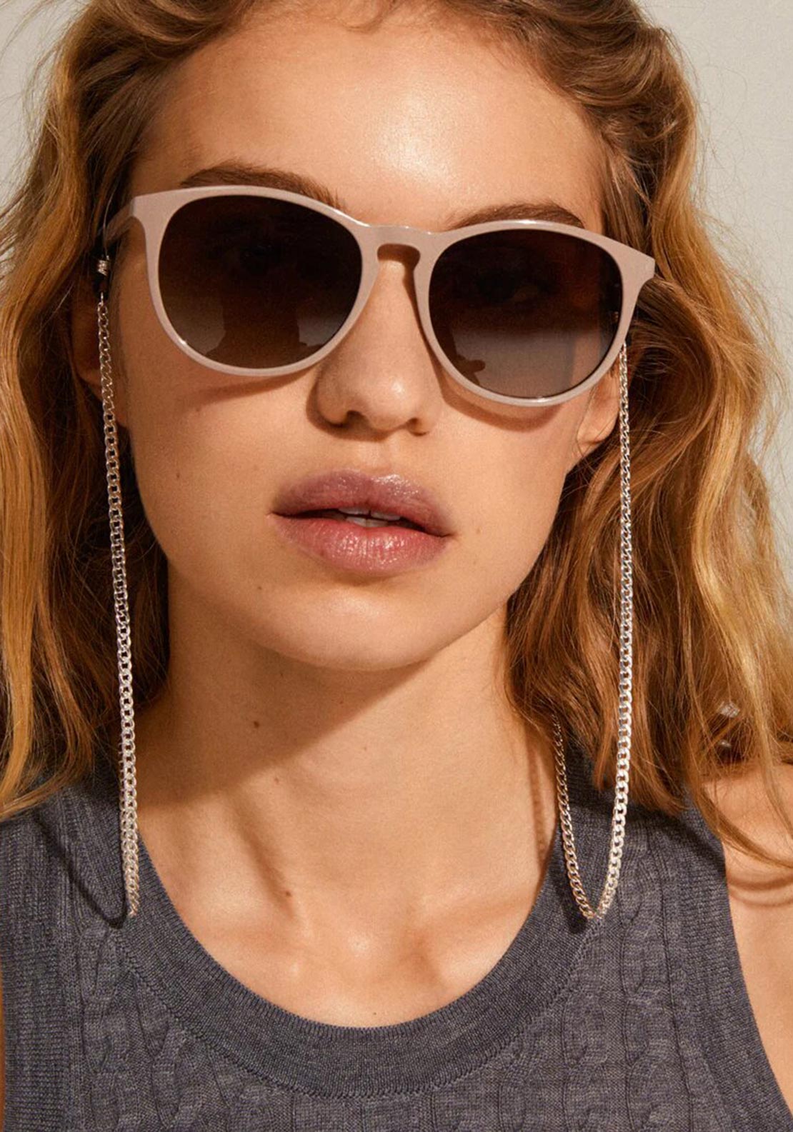 Pilgrim Aja Curb Chain Sunglasses Chain, Silver